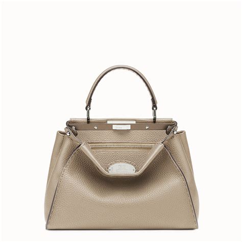 fendi peekaboo regular beige selleria handbag|Fendi denim peekaboo.